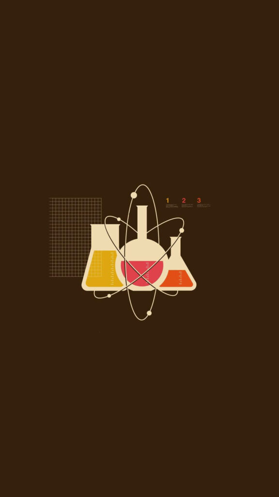Minimalist Chemistry Wallpaper: Beakers, Flasks & Atom Design