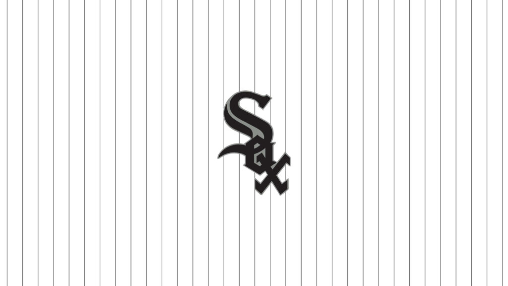 Minimalist Chicago White Sox logo wallpaper with pinstripe background classic baseball design