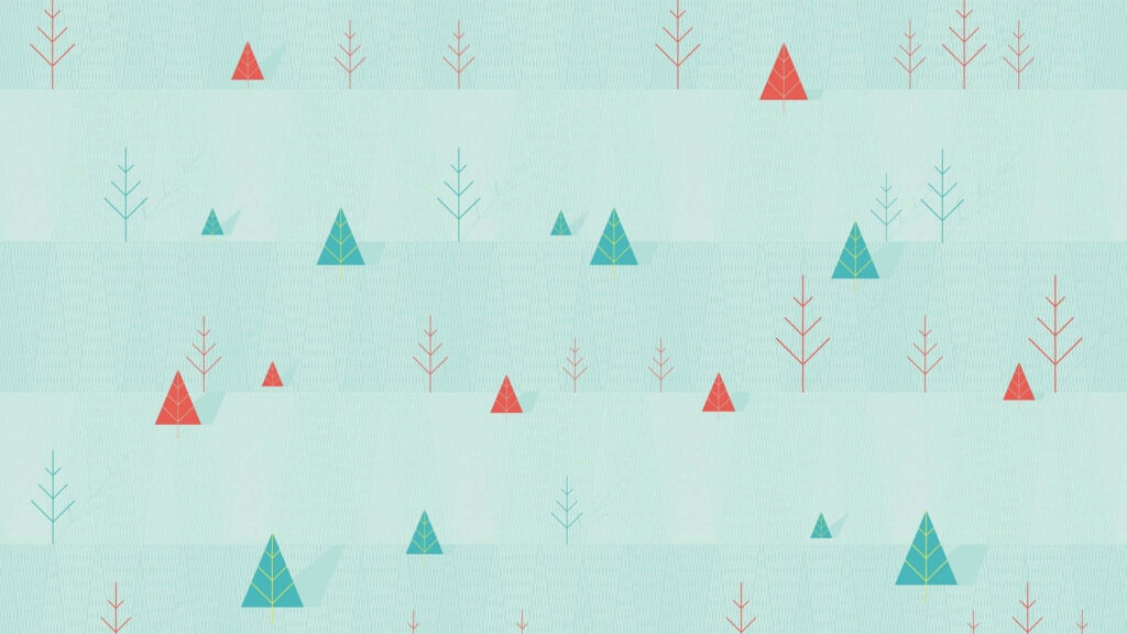 Festive Minimalist Christmas Wallpaper: Tranquil Winter Landscape