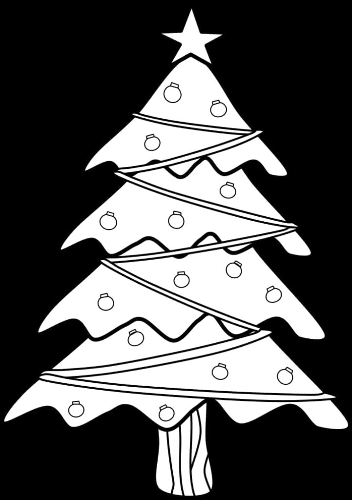 Minimalist Christmas Tree Line Art Wallpaper – Elegant Festive Design