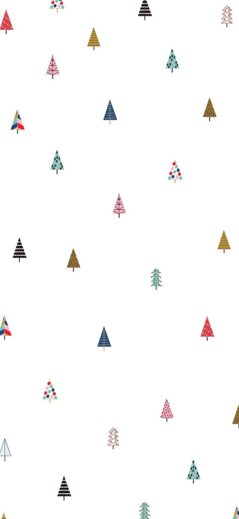 Minimalist Christmas Tree Wallpaper: Festive White Background Design