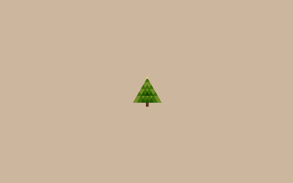 Minimalist Christmas Tree Wallpaper on Beige Background