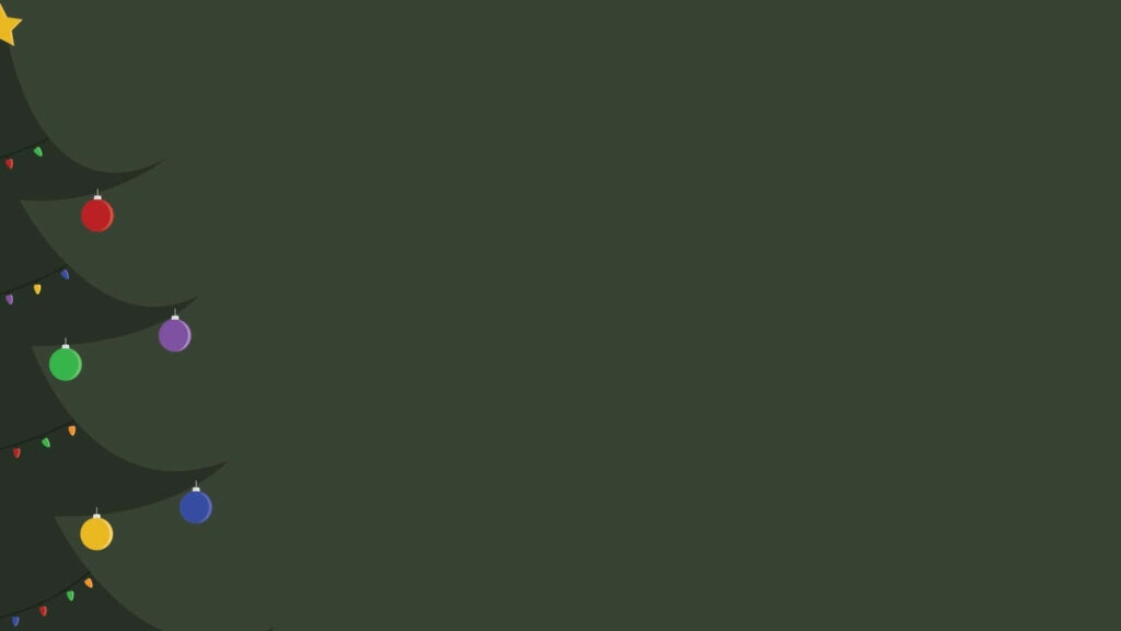 Minimalist Christmas Tree Wallpaper on Dark Green Background