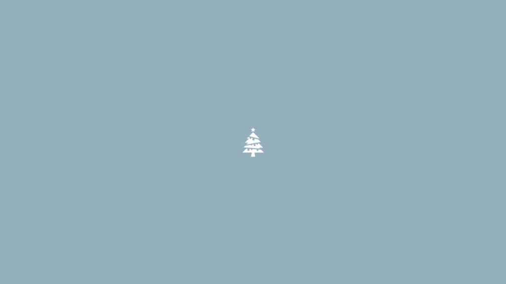 Minimalist Holiday Wallpaper: White Christmas Tree on Light Blue