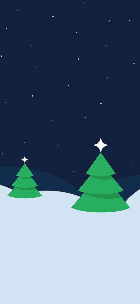 Minimalist Green Christmas Trees iPhone Wallpaper - Festive Holiday Cheer