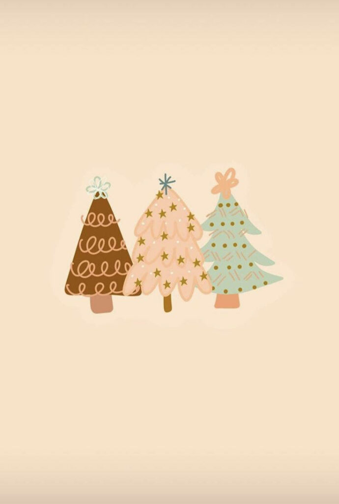 Festive Minimalist Christmas Tree Wallpaper for iPhone