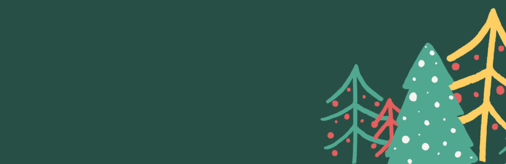 Minimalist Christmas Wallpaper: Festive Stylized Trees on Green Background