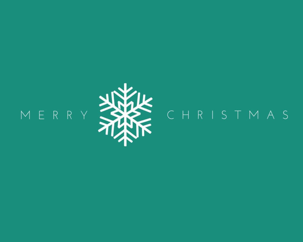Minimalist Green Christmas Wallpaper with Elegant Snowflake Design