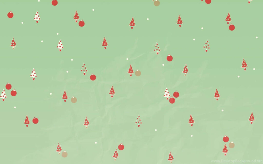 Minimalist Christmas Wallpaper: Red & White Trees on Soft Green