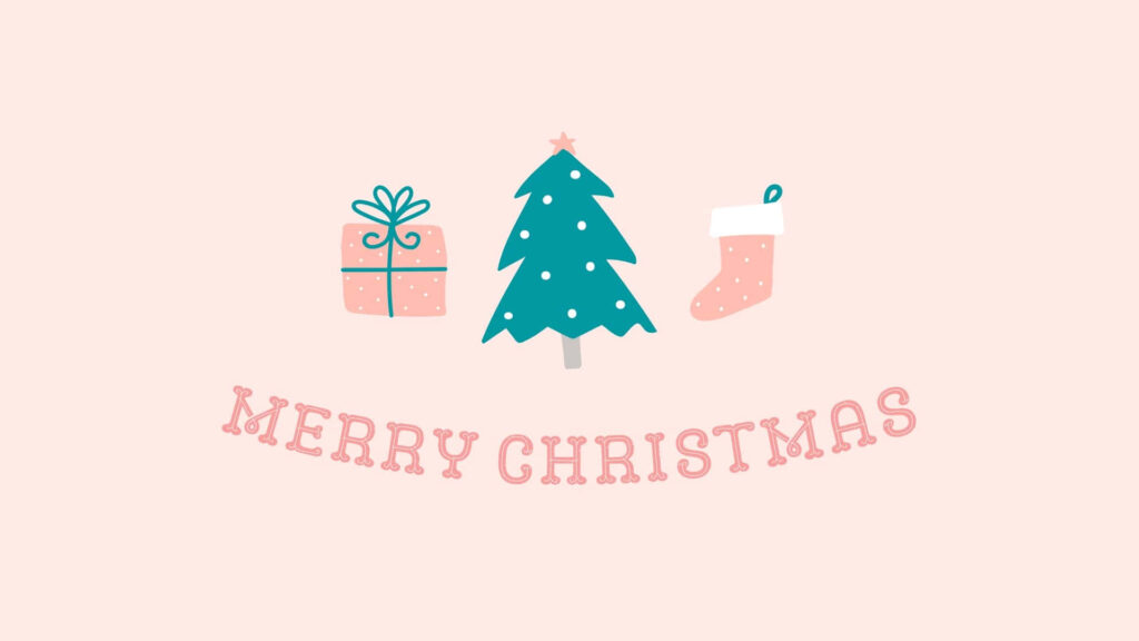 Teal Christmas Tree Wallpaper: Elegant Minimalist Holiday Design