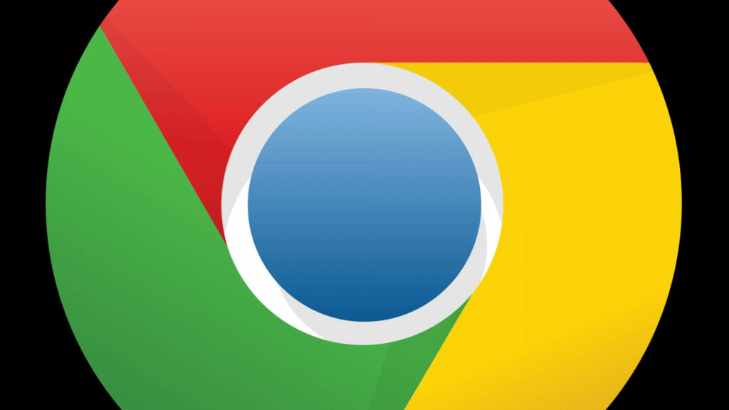 Minimalist Chrome logo wallpaper with bold red green yellow and blue colors in vector style
