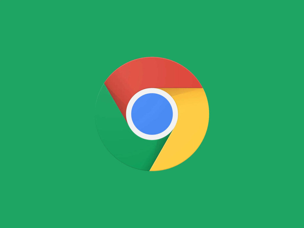 Minimalist Chrome logo wallpaper on green background showcasing vibrant colors and modern design