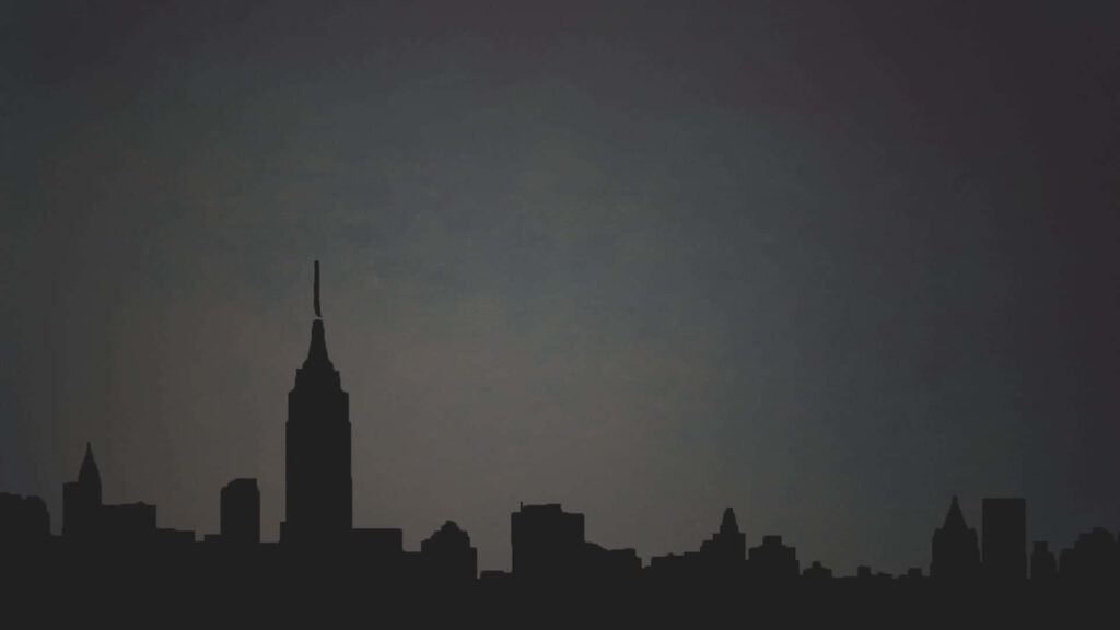 Minimalist Cityscape Wallpaper: Serene Twilight Background Design