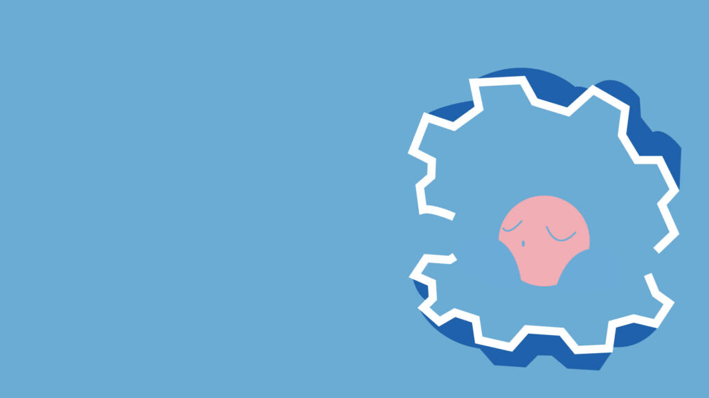 Minimalist Light Blue Clamperl Wallpaper: Modern Pokémon Design