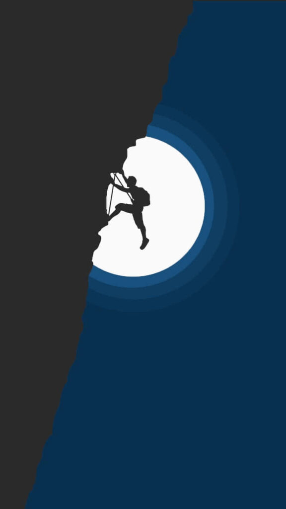 Climber Silhouette Wallpaper: Adventure Under the Full Moon
