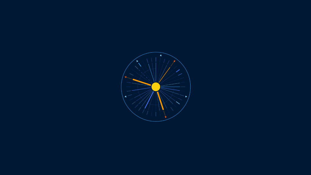 Modern Clock Design Minimalist Wallpaper on Deep Blue Background