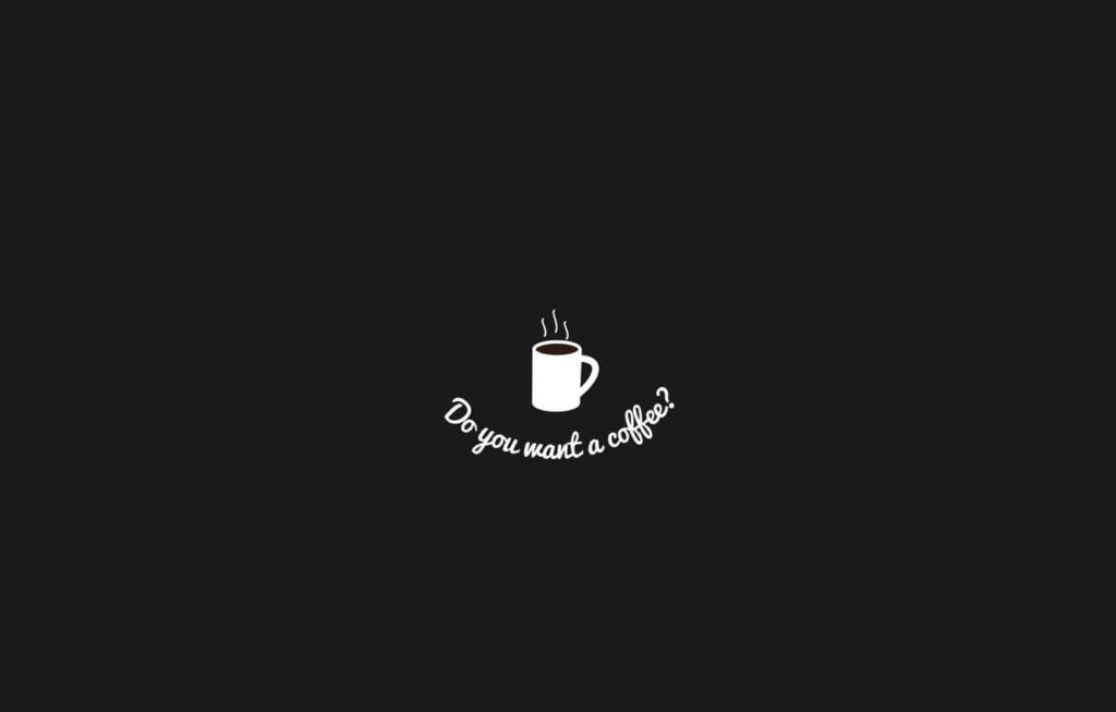 Minimalist Coffee Wallpaper: Simple Cup Illustration on Dark Background