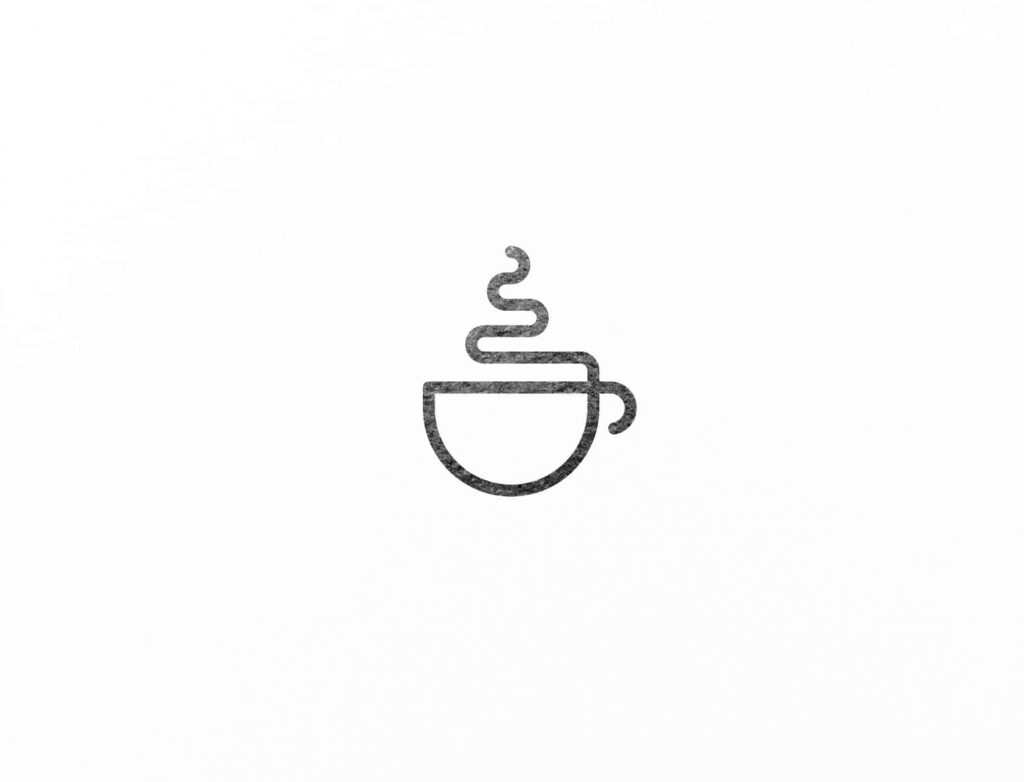 Minimalist Black Line Art Coffee Cup Wallpaper for Fresh Aesthetic