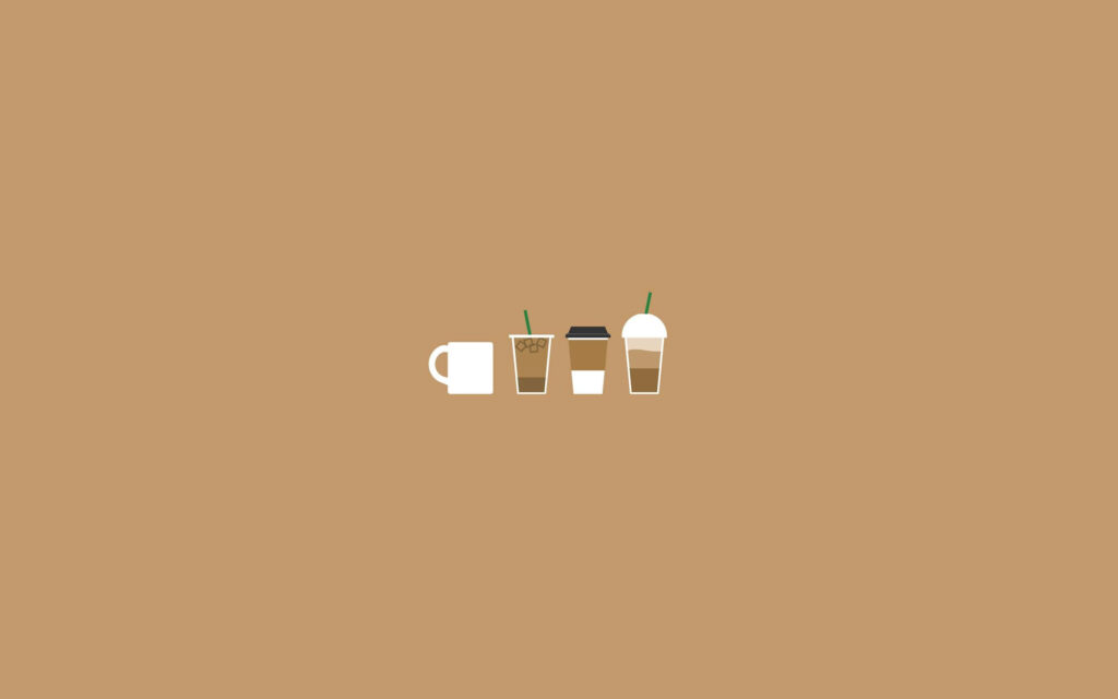 Minimalist Coffee Cup Wallpaper for Enthusiasts - Brown Background