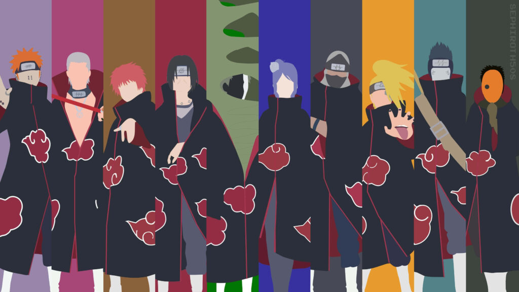 Colorful Minimalist Akatsuki Wallpaper - Naruto Characters