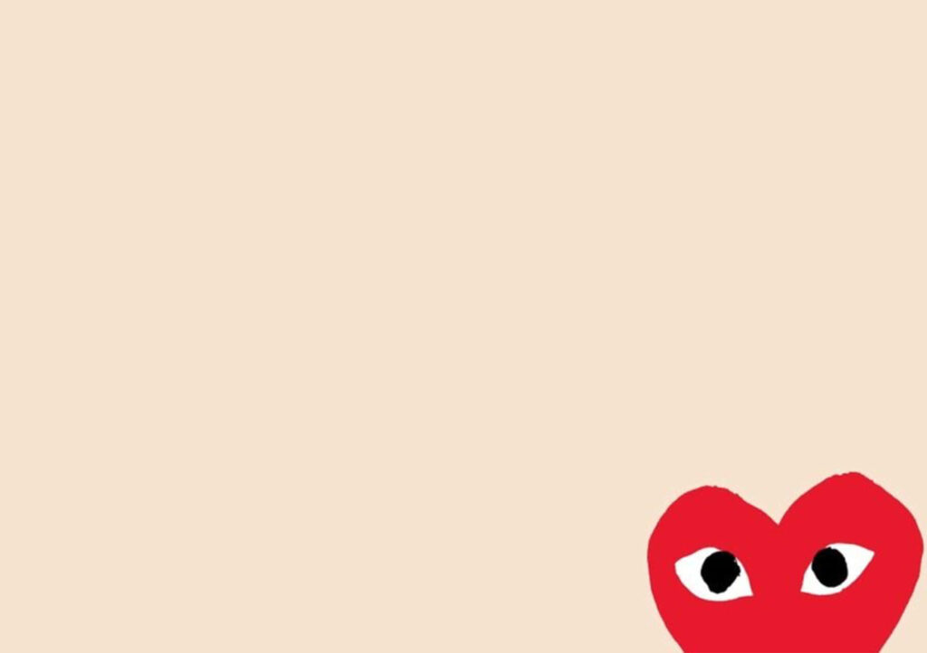 Beige Minimalist Wallpaper: Comme Des Garçons Heart Design