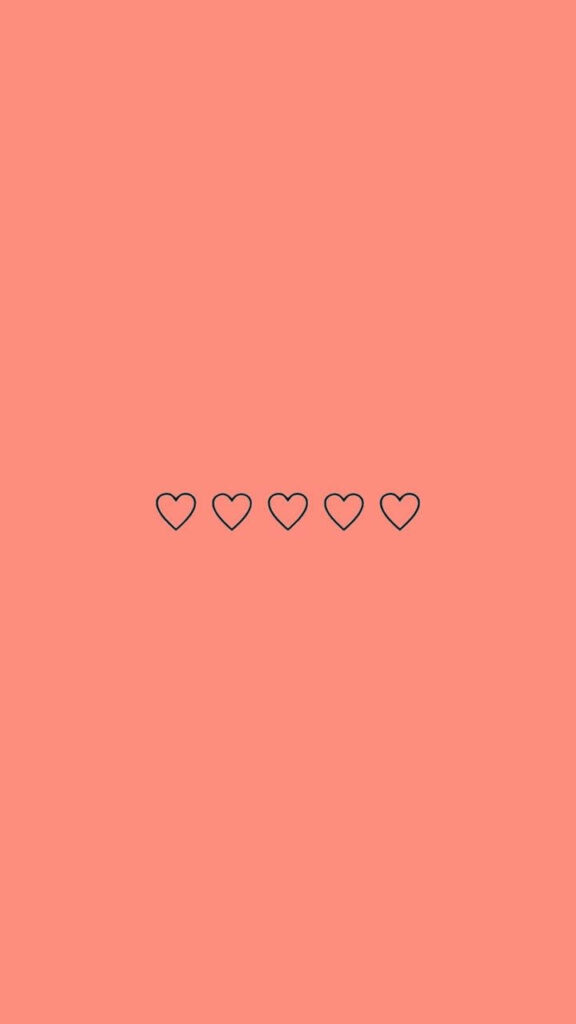Minimalist Coral Wallpaper with Cute Heart Design - Love Aesthetic