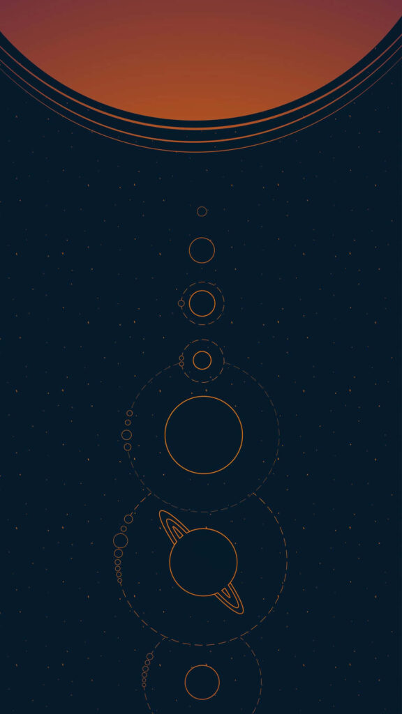 Minimalist Cosmos Wallpaper: Planetary Shapes on Starry Background