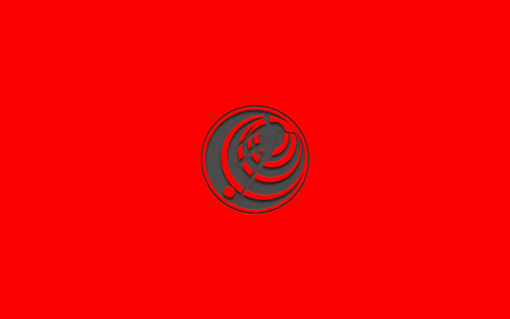Minimalist Costa Rica Football Emblem Wallpaper on Bold Red Background