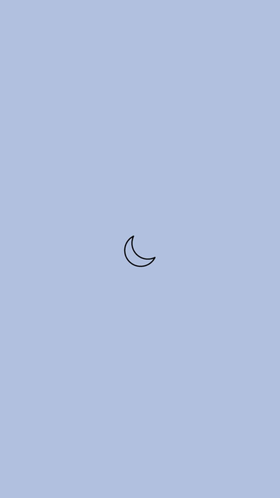 Serene Minimalist Crescent Moon Wallpaper on Light Blue Background