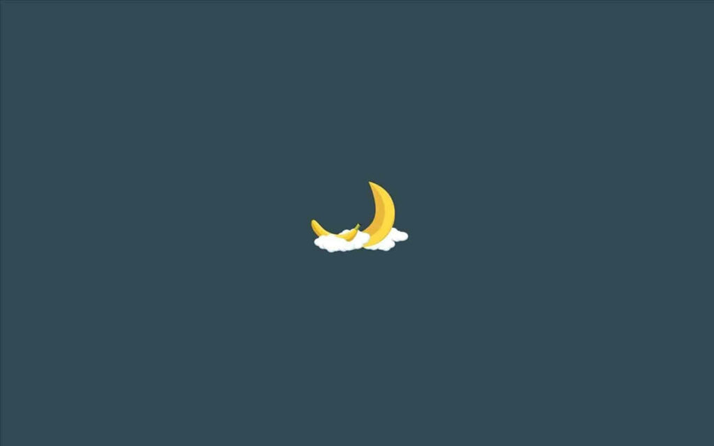 Minimalist Moon and Cloud Wallpaper on Dark Solid Background