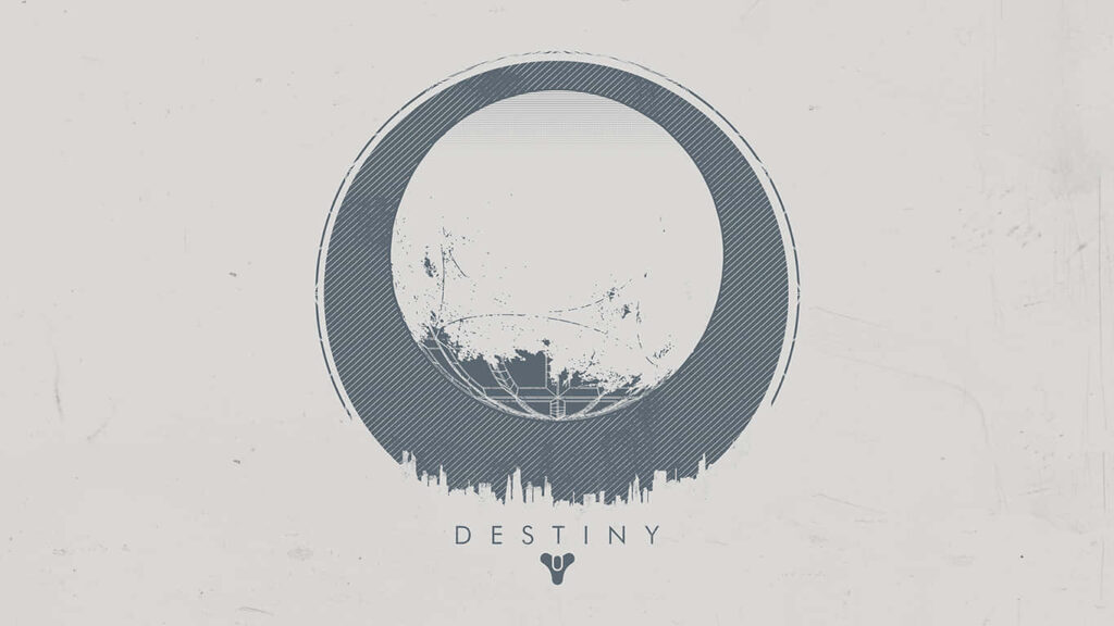 Minimalist Cryptic Destiny Logo Wallpaper with Futuristic Design