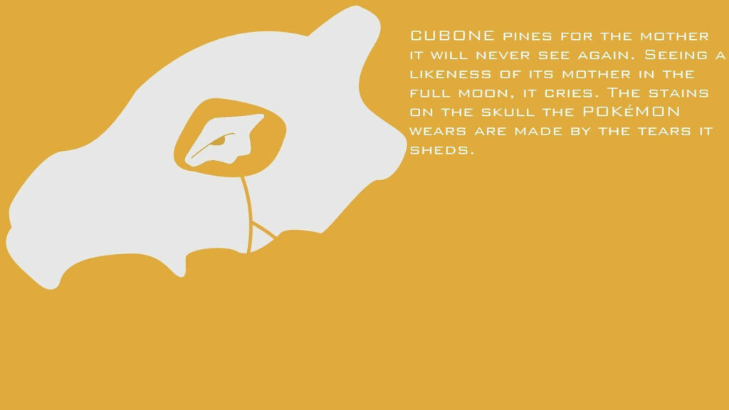 Minimalist Cubone Wallpaper: Bright Yellow Design & Poignant Story
