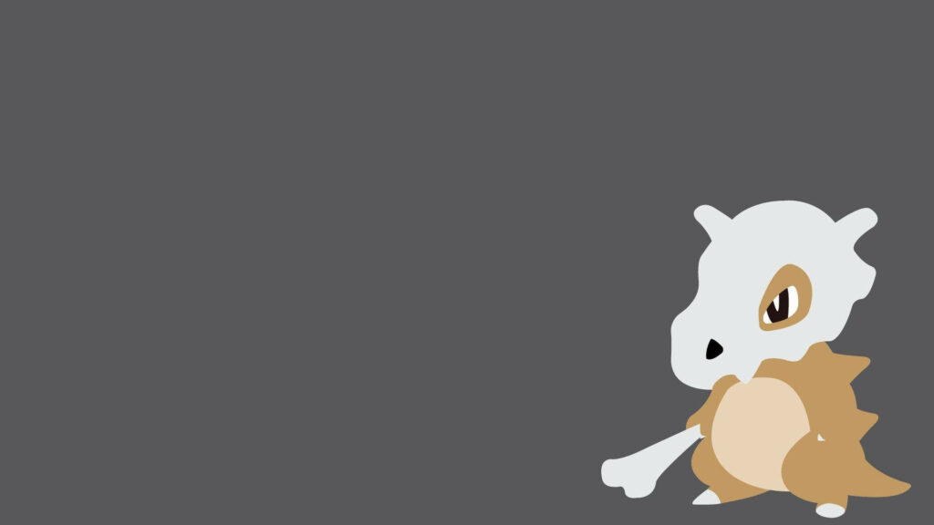 Minimalist Cubone Wallpaper on Solid Gray Background