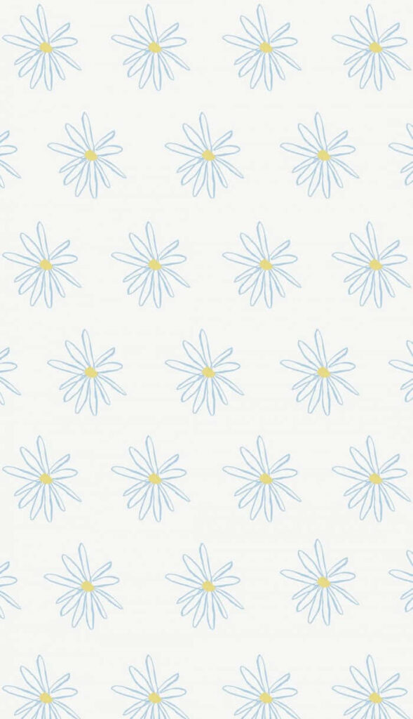 Minimalist Daisy Wallpaper: Soft Daisies on Off-White Background