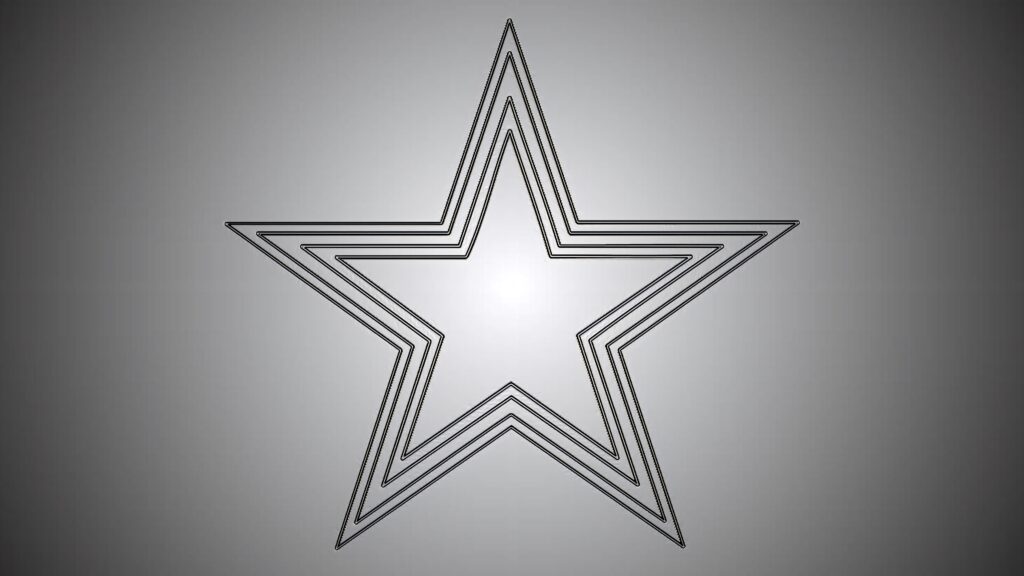 Dallas Cowboys star logo outline in black lines on grey ombré background minimalist wallpaper