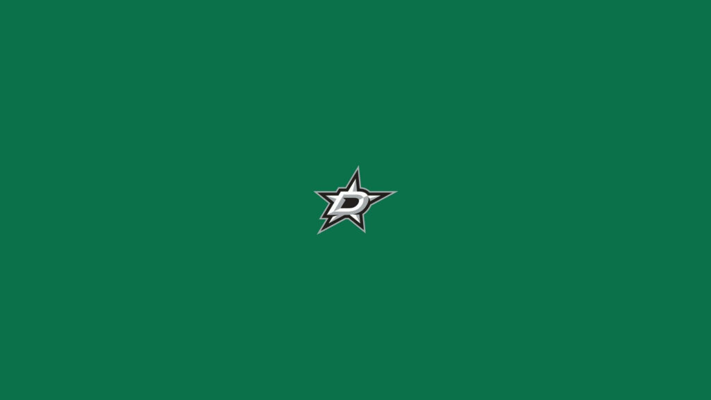 Minimalist Dallas Stars wallpaper with white logo on solid green background for hockey fans