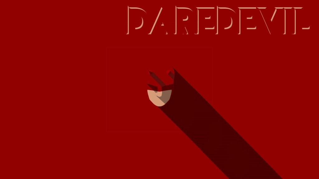 Minimalist Daredevil Wallpaper: Iconic Mask on Bold Red Background