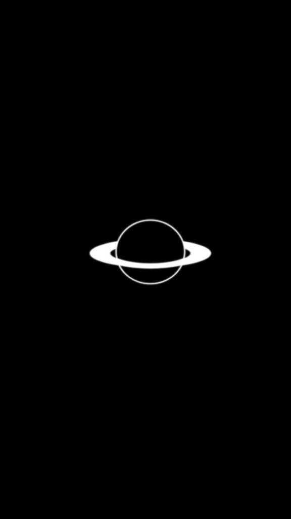 Minimalist Jupiter Wallpaper: White Outline on Dark Background