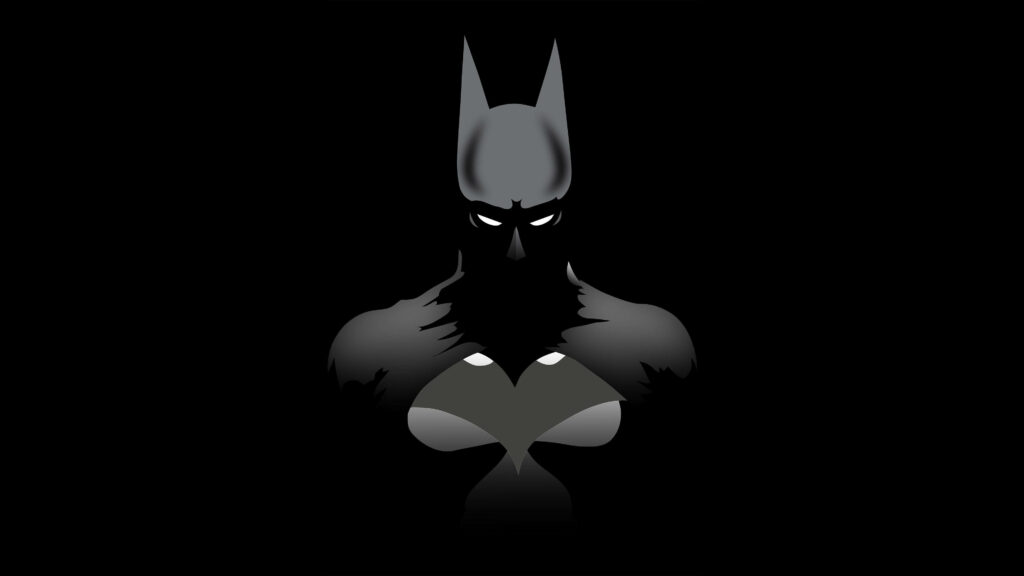 Minimalist Dark Batman Wallpaper with Iconic Silhouette Design