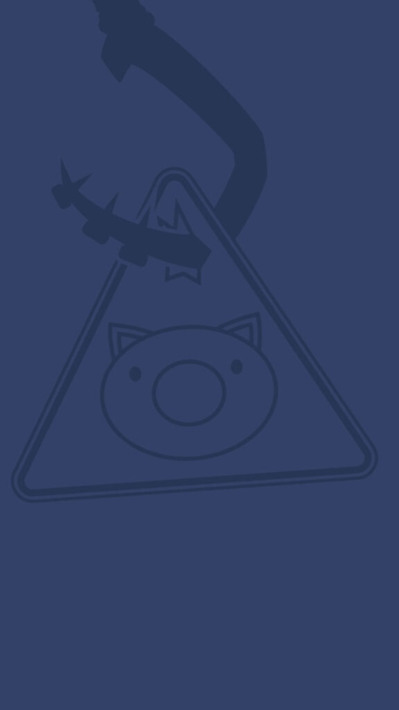 Minimalist Dark Blue Wallpaper: Pig Face & Grappling Hook Design