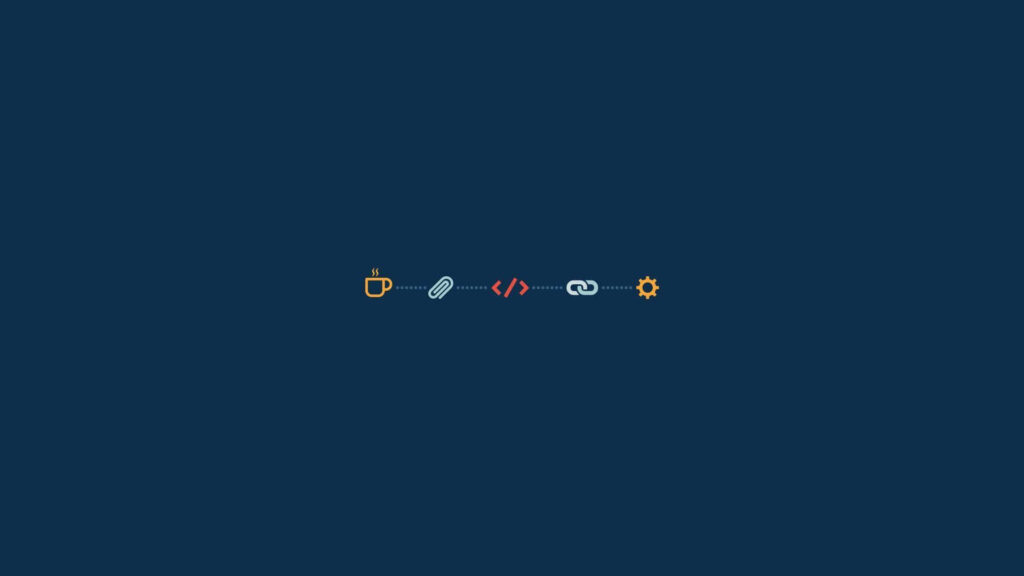 Minimalist Dark Blue Workflow Wallpaper with Colorful Icons