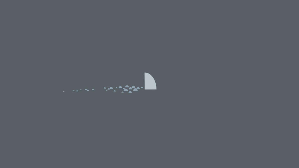 Minimalist Dark Blue iPad Wallpaper with Shark Fin Design