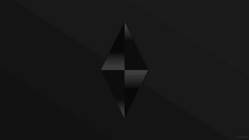 Minimalist Dark Gradient Wallpaper with Geometric Diamond Design