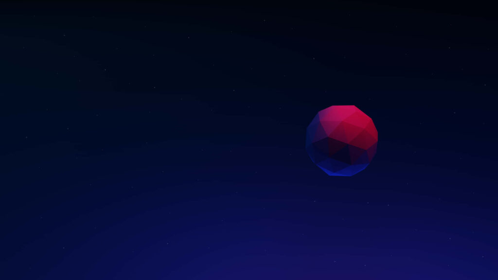 Dark Gradient Space Wallpaper: Geometric Sphere Serenity