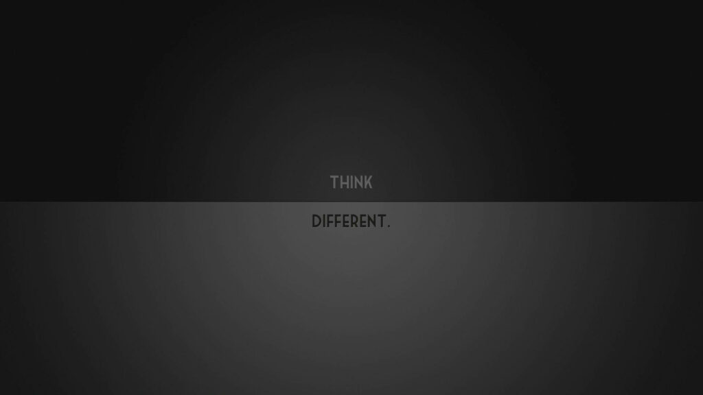 Modern Minimalist Wallpaper: Dark Gray Gradient with 'THINK DIFFERENT'