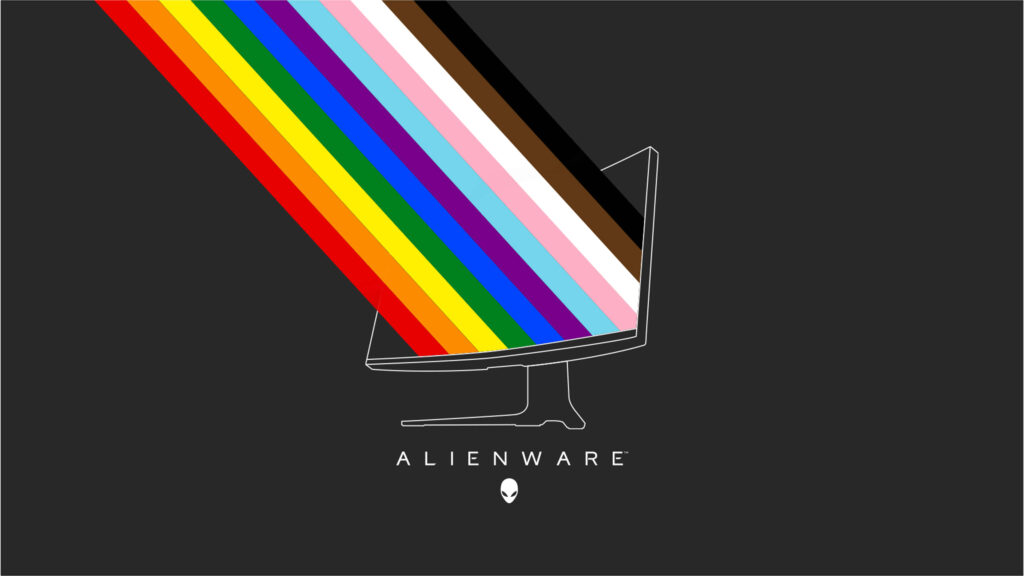 Modern Dark Grey Wallpaper with Vibrant Rainbow Pride Stripe