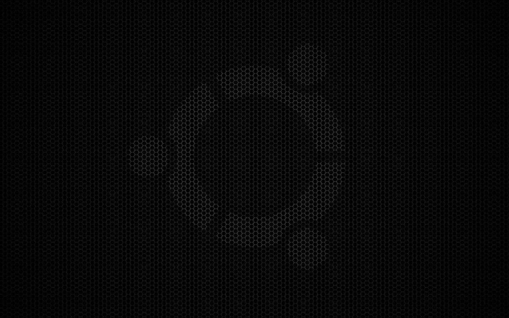 Ubuntu logo embossed on black hexagonal mesh dark mode wallpaper background minimalist design