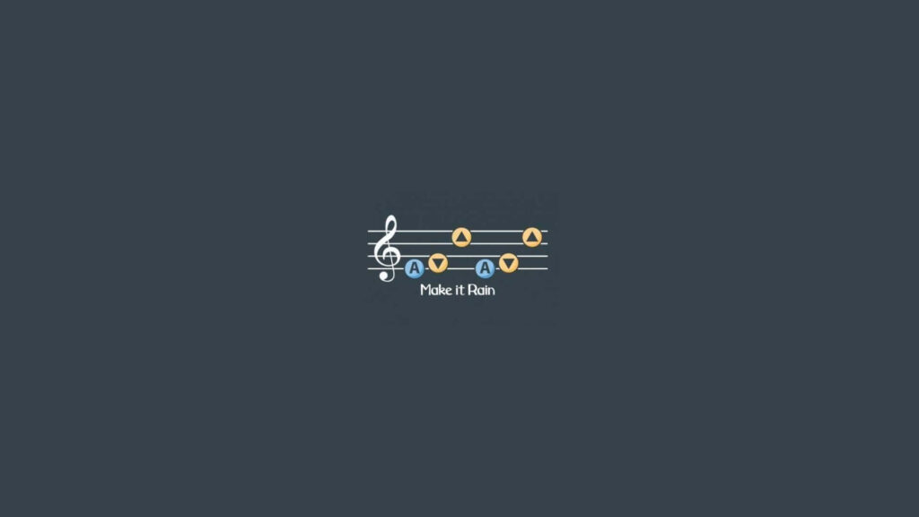 Dark Minimalist Wallpaper: Musical Staff & Playful Notes - Make It Rain