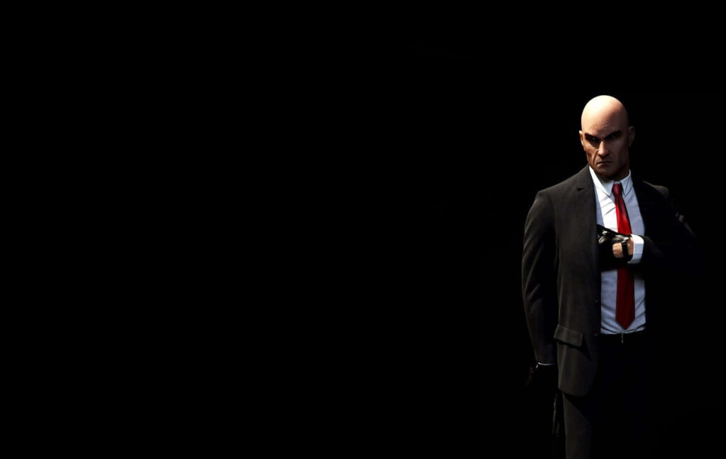 Sharp Dressed Figure in Dark Suit - Mysterious Minimalist Wallpaper