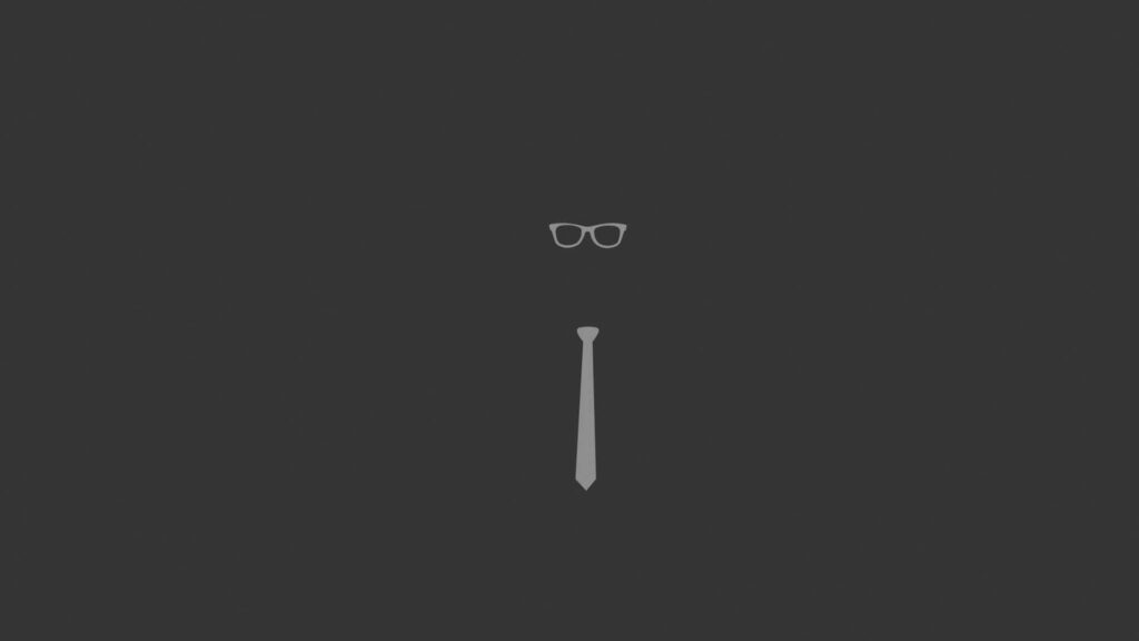 Minimalist Dark Wallpaper: Gray Eyeglasses & Necktie Design